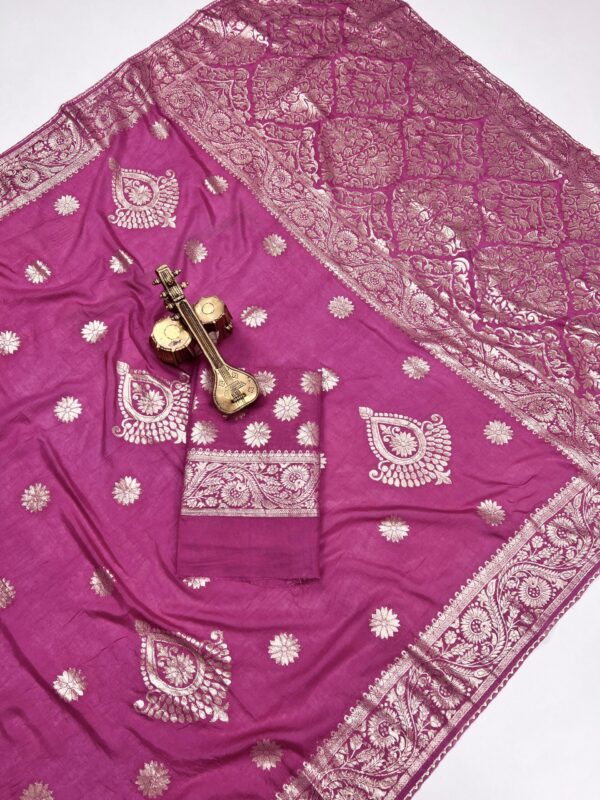 Trendy Dolla Viscose Silk Saree with Zari Weaving & Piping Lace Border