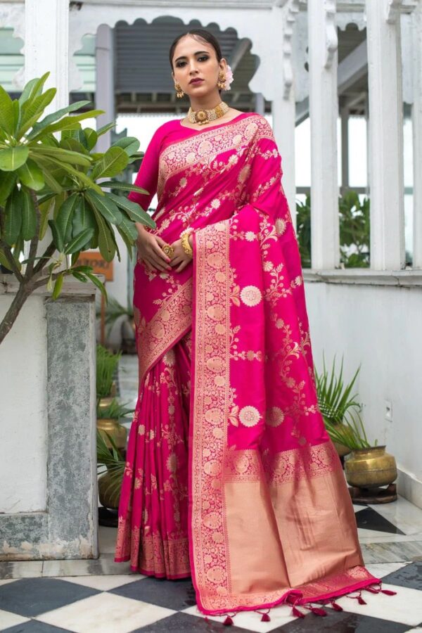 Royal Charm Soft Lichi Silk Saree with Jacquard Work