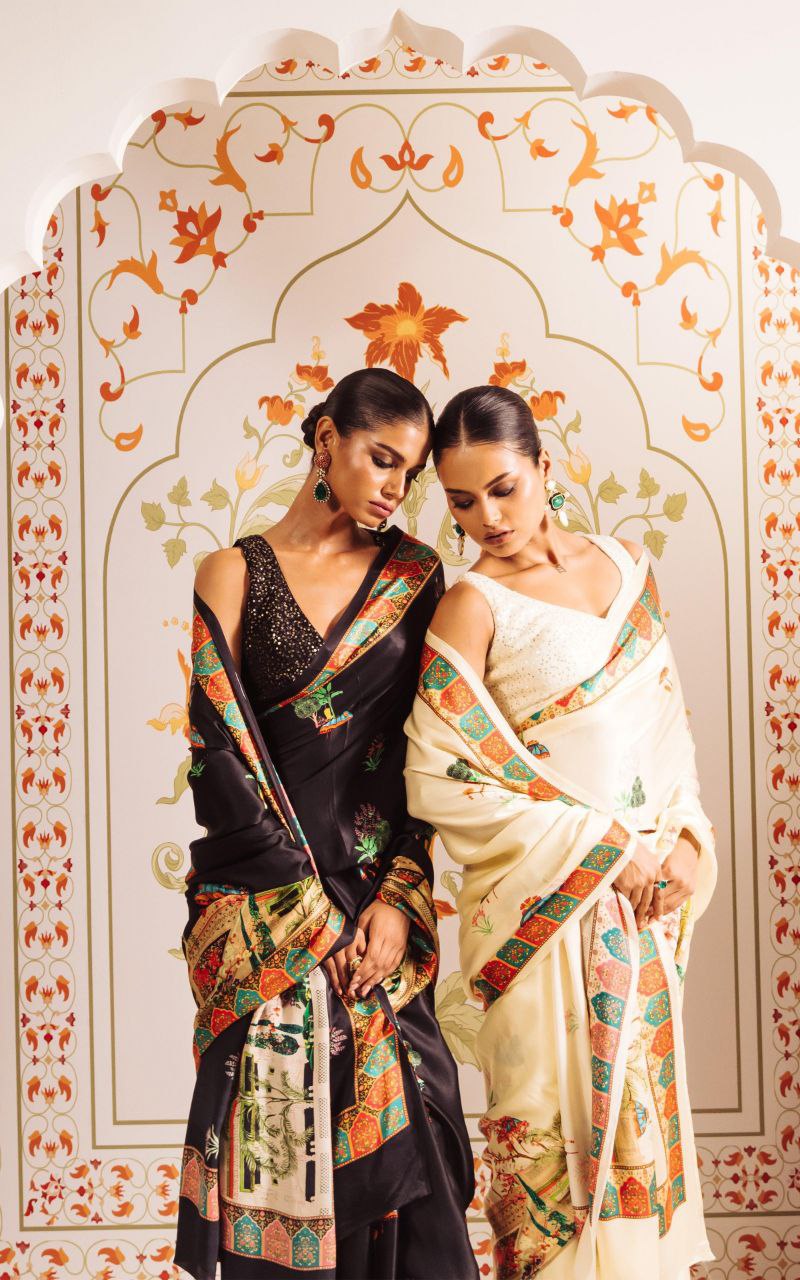 Premium Japan Satin Digital Printed Saree with Blouse – Cash on Delivery Available – The Fabrizo Saree Premium Japan Satin Digital Printed Saree with Blouse – Cash on Delivery Available