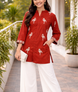 Stylish Orange Short Kurti for Women