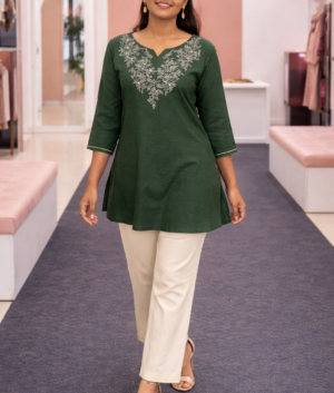Elegant Green Short Tunic for Women