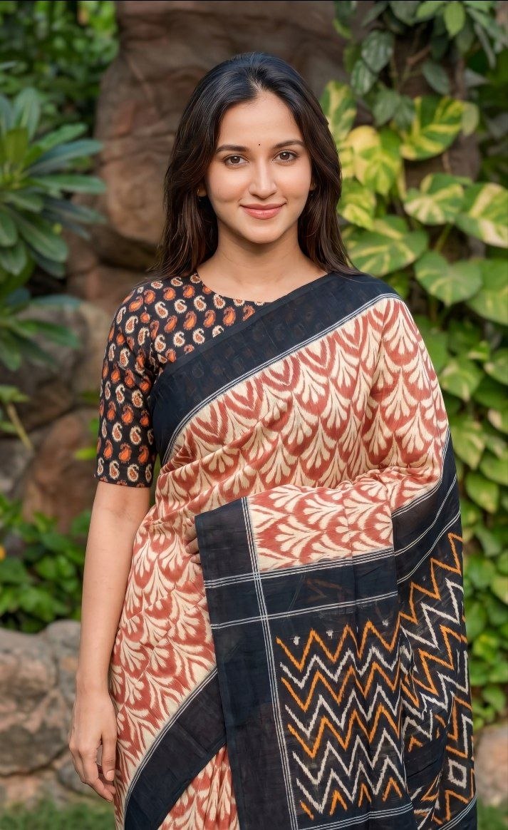 Black Cotton Digital Print Saree with Blouse – The Fabrizo Saree Black Cotton Digital Print Saree with Blouse